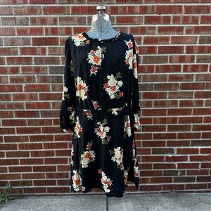 Loft Floral Black Dress